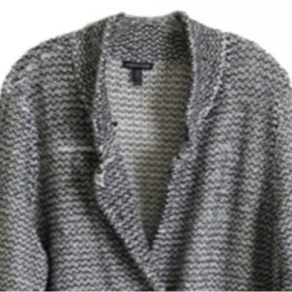 $398 Eileen Fisher Vintage Coat Large Tweed Organic Cotton Notch or Stand Collar - Picture 9 of 16